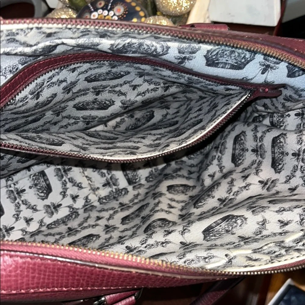 Dolce & Gabbana Mediterraneo Bordeaux Brick Red Laptop Bag Structured Design EUC